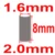 2.0x8mm  100pcs