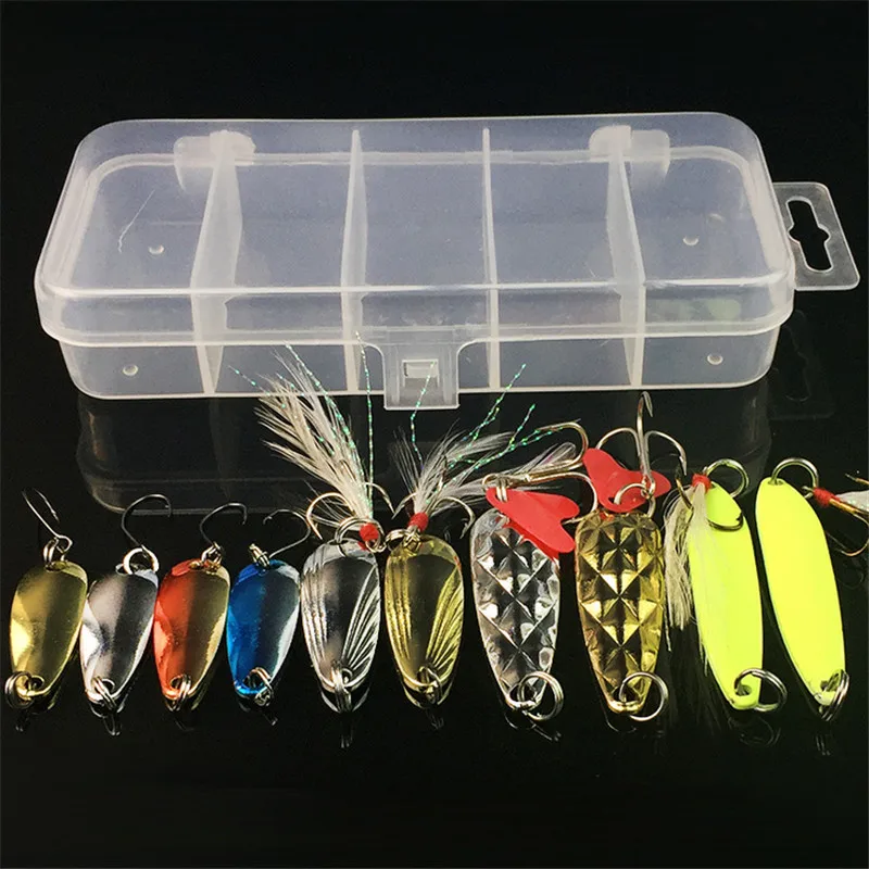 Aparejos de pesca de 3g-5,5g, señuelo de cuchara de metal para trucha, lubina, cuchara giratoria de lentejuelas duras pequeñas, 10 FA-229 - imagen 2