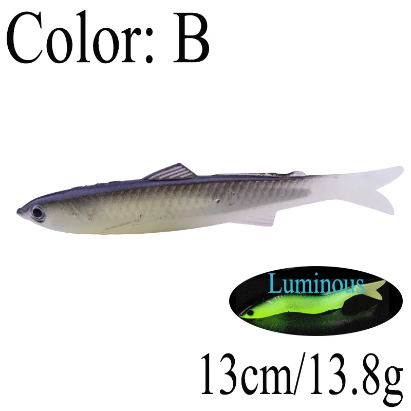 Señuelo de aluminio para Pesca, anzuelo de plástico suave de 13cm/13,8g, Leiqiang, curricán, lubina, pez negro, caballa, aparejos de Pesca, 1 ud. - imagen 4