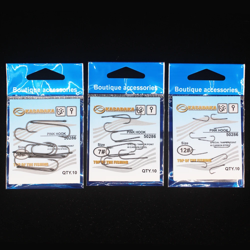 Anzuelos de Pesca de carpa de acero al carbono, plantilla de púas con agujero, accesorios de Pesca, kosadaka, 3 #-12 #, 10 unids/lote por paquete - imagen 2