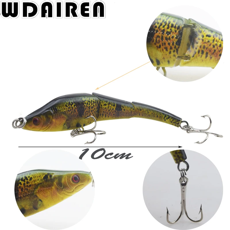 Señuelo de pesca multiarticulación de 3 secciones, 9,5 cm, 7,8g, pececillos, wobblers, cebo Artificial, Crankbait, aparejos de pesca, 1 ud. - imagen 2