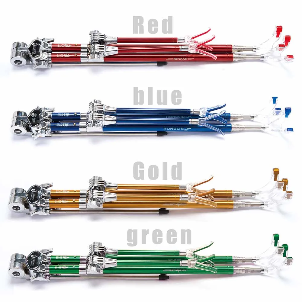 Soporte telescópico para cañas de pescar, accesorio plegable de acero inoxidable, doble balsa de pescado, doble torreta - imagen 3