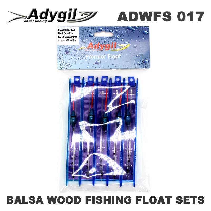 Adygil ADWFS 017 – Flotadores de pesca de madera Balsa con línea y gancho - imagen 5