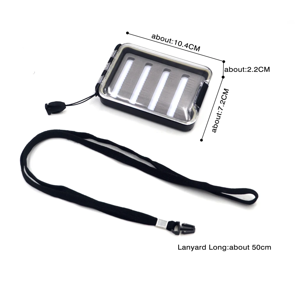 MNFT 1 Uds caja de moscas de pesca con mosca accesorios de pesca contenedores de almacenamiento impermeable con bolsillo mosca ninfa cajas de señuelos - imagen 2