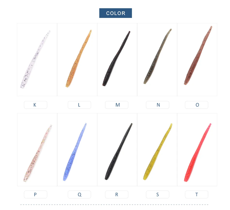 MEREDITH-cebos blandos de gusano de hundimiento lento, 60mm, 80mm, Señuelos de pesca artificiales, gusanos de mar, lombriz de tierra, señuelos blandos de pesca Wobblers - imagen 5