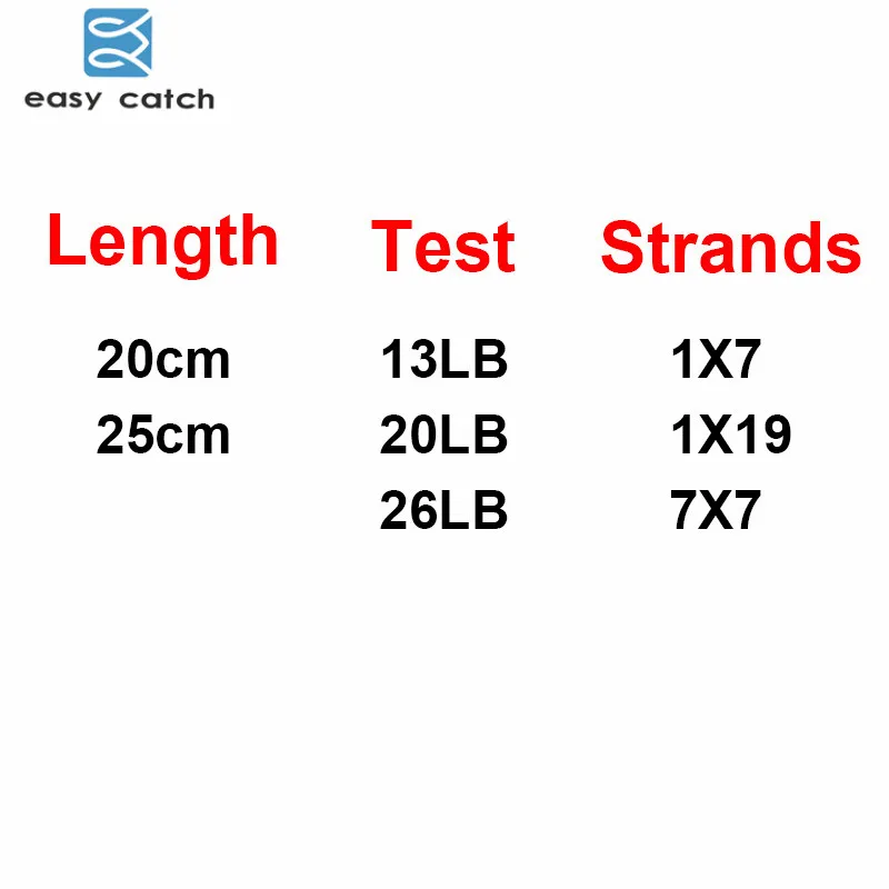 Easy Catch-Hilo de pesca de acero inoxidable, alambre recubierto de nailon verde, líder de 20cm, 25cm, 50 unidades - imagen 5