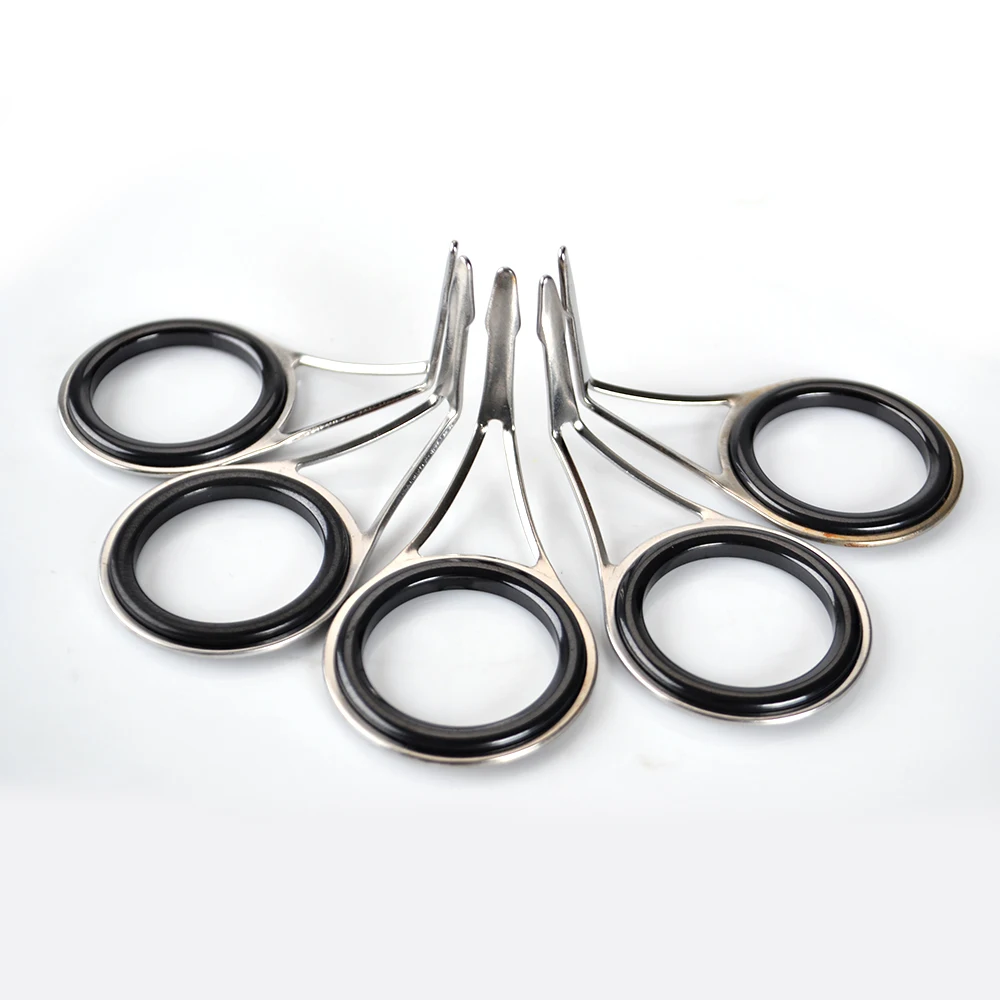 Caña de pescar de acero inoxidable para Surf, guía de caña de roca, anillos de cerámica, punta superior, señuelo de Baitcasting, 6-8 piezas - imagen 4