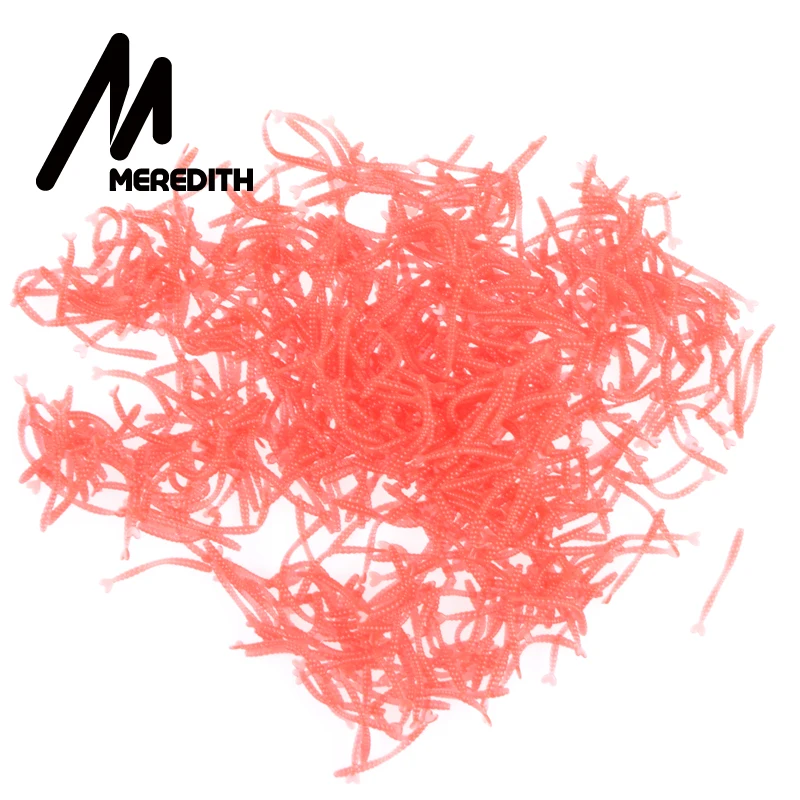 Meredith-SEÑUELOS DE gusano rojo con olor de 200 piezas, 2cm, cebo suave, juego de Señuelos de Pesca de carpa, aparejos de pesca artificiales, JXC01-2 - imagen 5