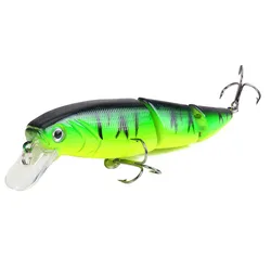 Señuelo de Pesca de 3 segmentos, 11cm, 15,5g, ojos 3D, cebo duro de Pesca realista, Crankbait con 2 ganchos, aparejos de Pesca Wobbler, 1 ud.