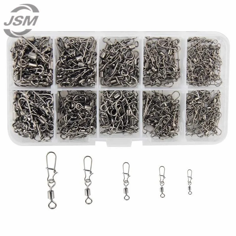 JSM-Juego de conectores giratorios de pesca, con caja, accesorios de pesca de carpa, 210 Uds. - imagen 3
