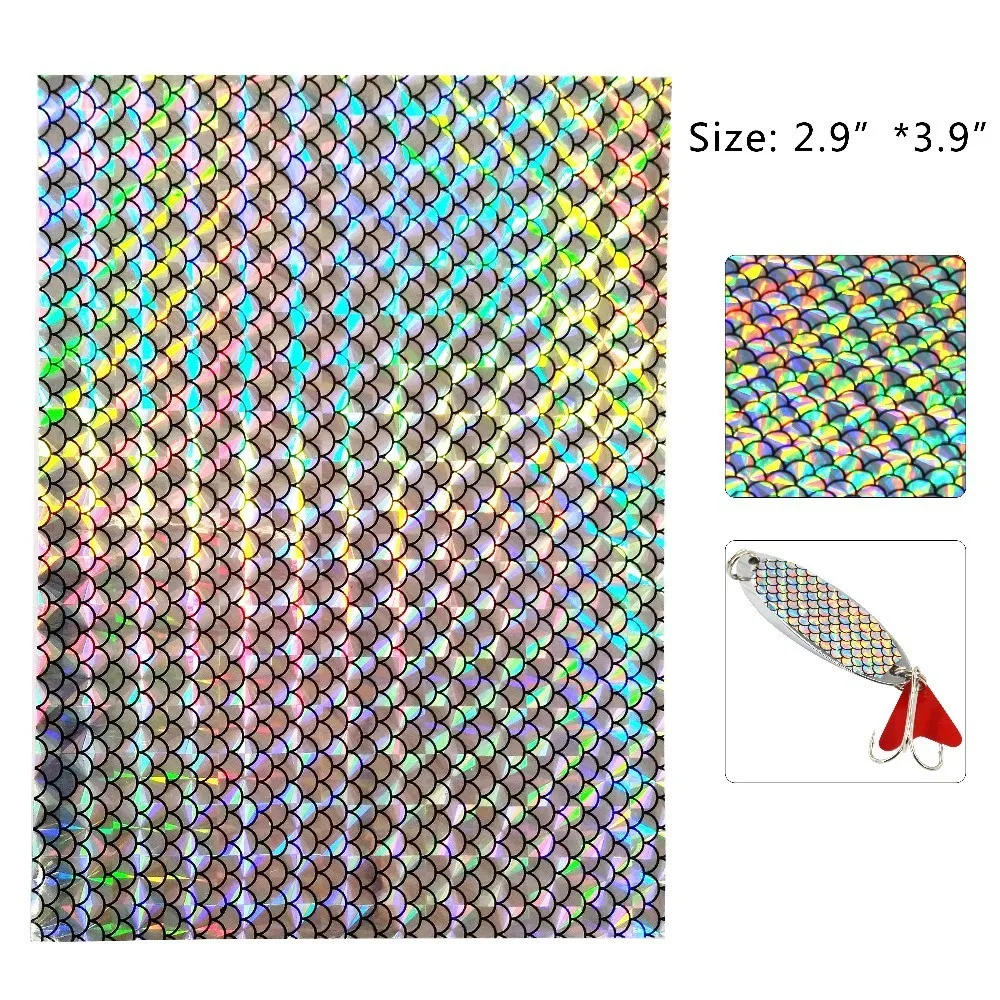 10 Uds. Adhesivo holográfico para Señuelos de Pesca, cinta para escamas de pescado, pegatina luminosa, manualidades, cinta para señuelos Flash DIY, aparejos de pesca - imagen 4