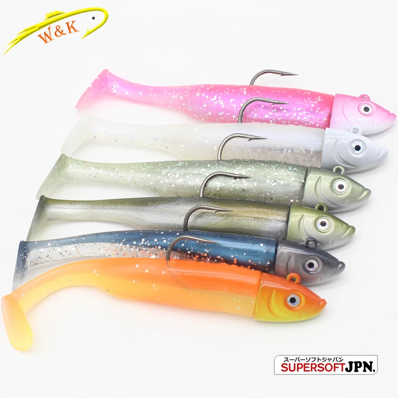 Cebo blando pesado de 30g para Zander Walleye, 11,5 cm de pesca de señuelo, 2 juegos de cabeza de plantilla con balancín, 4,5 ", Slinky Shad - imagen 5