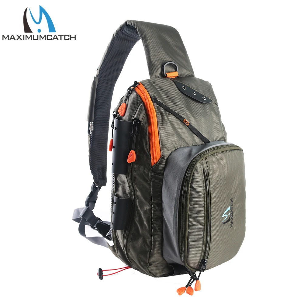 Mochila de pesca Maximumcatch, bolsa de pesca con mosca para deportes al aire libre con parche para mosca