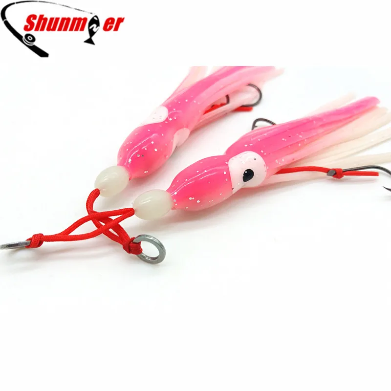 SUNMILE-Señuelos de Pesca de calamar, anzuelo de plantilla Inchiku asistido, accesorios de pesca, pulpo Jigs asistido Aook adecuado para Jigs Inchiku, 2 uds. - imagen 2
