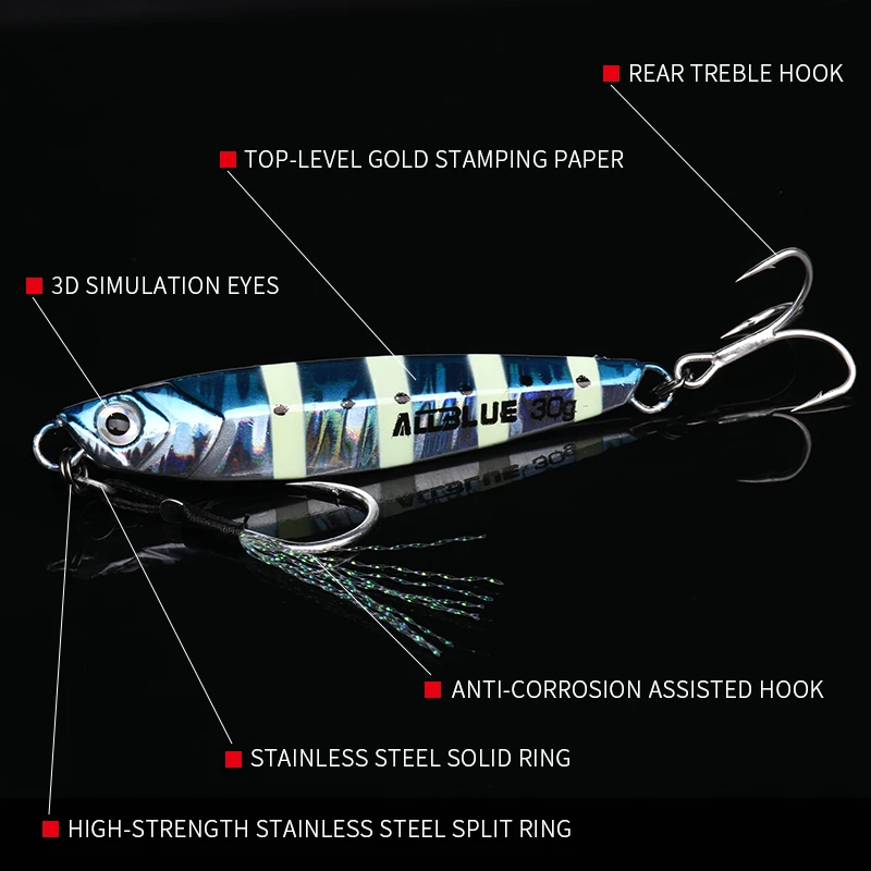 ALLBLUE WAHOO Señuelo metálico jigging para lubina - imagen 3