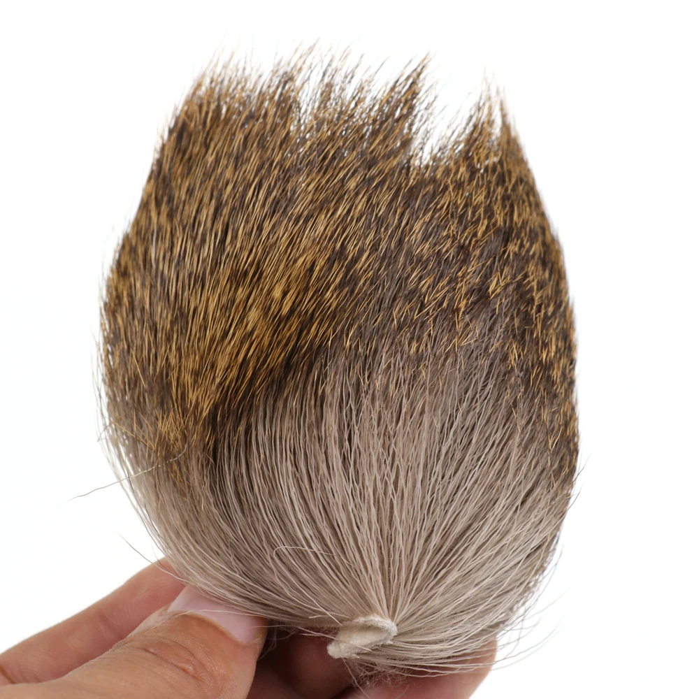 Bimoo-parches de pelo de ciervo para moscas secas, Material para atar moscas, tamaño 5x5cm, Color Natural, 10 Uds. - imagen 3