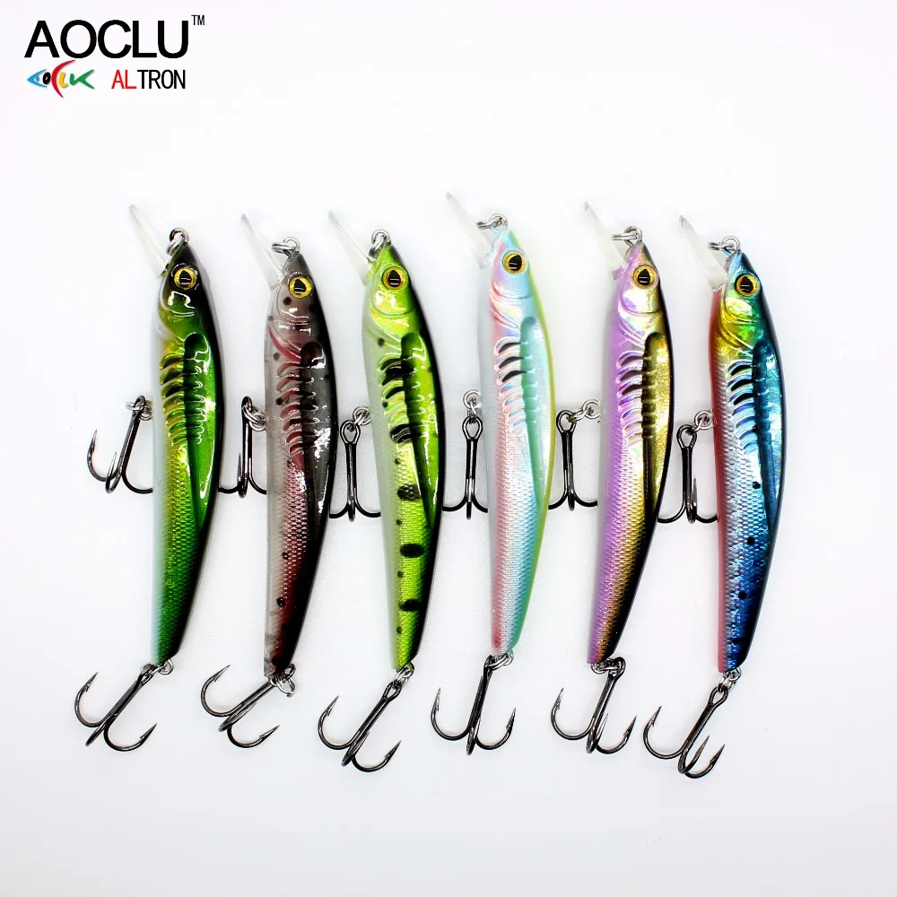 AOCLU-señuelo duro para sábalo Jerk, anzuelos flotantes, sonajero VMC, lubina, trucha, pesca de Lucio, Swimmer, 80mm, 7,5g de profundidad, 0,8 M - imagen 4