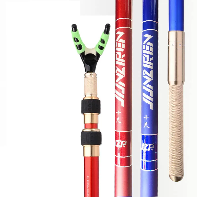 Caña de pescar ultraligera de carbono de Taiwán, soporte de palo de pesca de calamar duro de 12m, raqueta de 3 secciones multifunción, soporte de poste de esturión de 3m - imagen 2