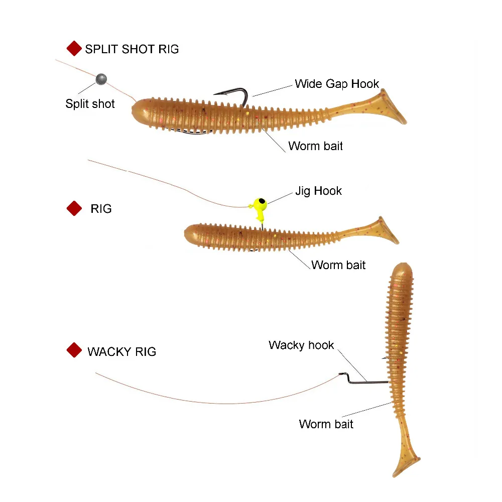 JSM-conjunto de accesorios de pesca, 125 unids/lote de señuelos para Texas Rig, plomos de bala de latón, gancho de cabeza de plomo, plantilla con caja de aparejos de pesca Doble - imagen 5