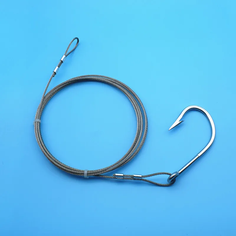 Anzuelo de pesca de acero inoxidable, anzuelo de Pesca de Mar, aparejo de atún de tiburón de 2mm, anzuelo de alambre líder/traza 8/0 10/0 12/0 - imagen 2