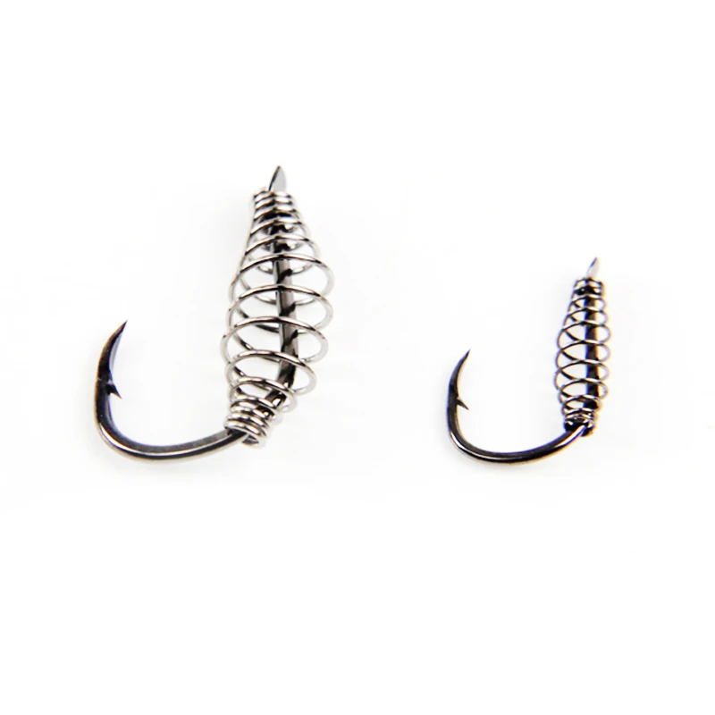 Juego de anzuelos de pesca de resorte, accesorios de pesca con mosca, herramienta de aparejos de carpa, plantilla giratoria de púas, círculo único, 100 Uds. - imagen 4