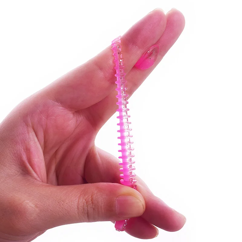 Señuelos Wobblers de gusano de silicona, cebo suave de goma Artificial Isca de 5cm y 7cm, 10 unids/lote - imagen 5