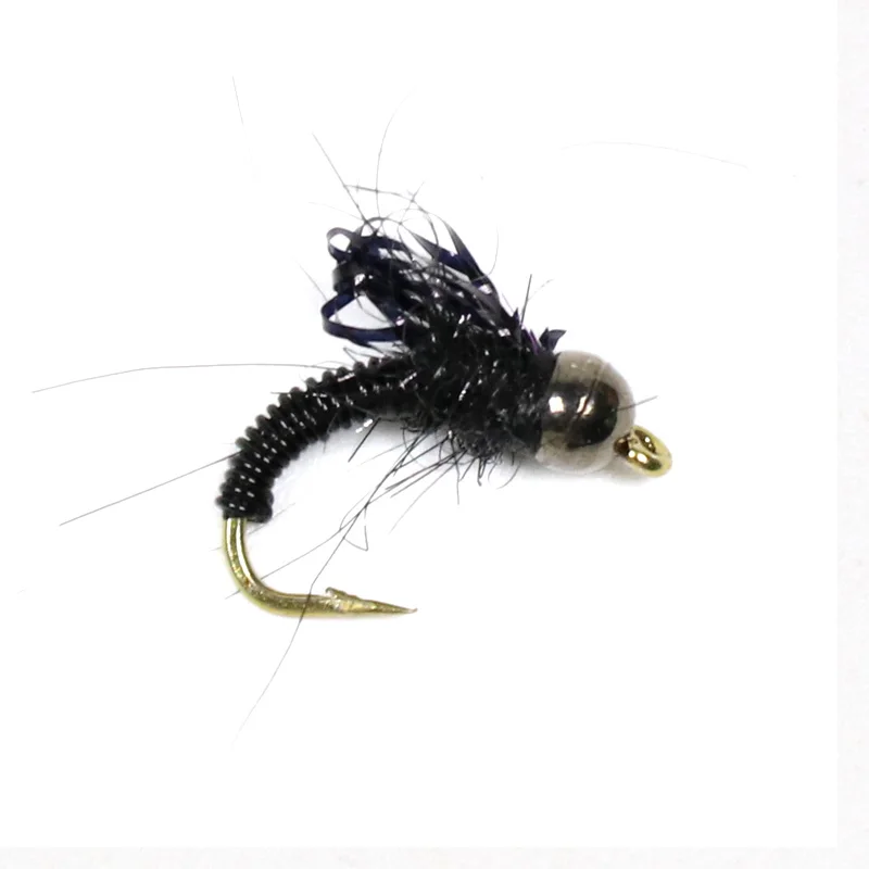 Bimoo 6PCS # 14 cabeza de cuentas de latón de hundimiento rápido alambre de cobre Baetis Ninfa mosca trucha Grayling Panfish Señuelos de pesca moscas de pesca - imagen 5