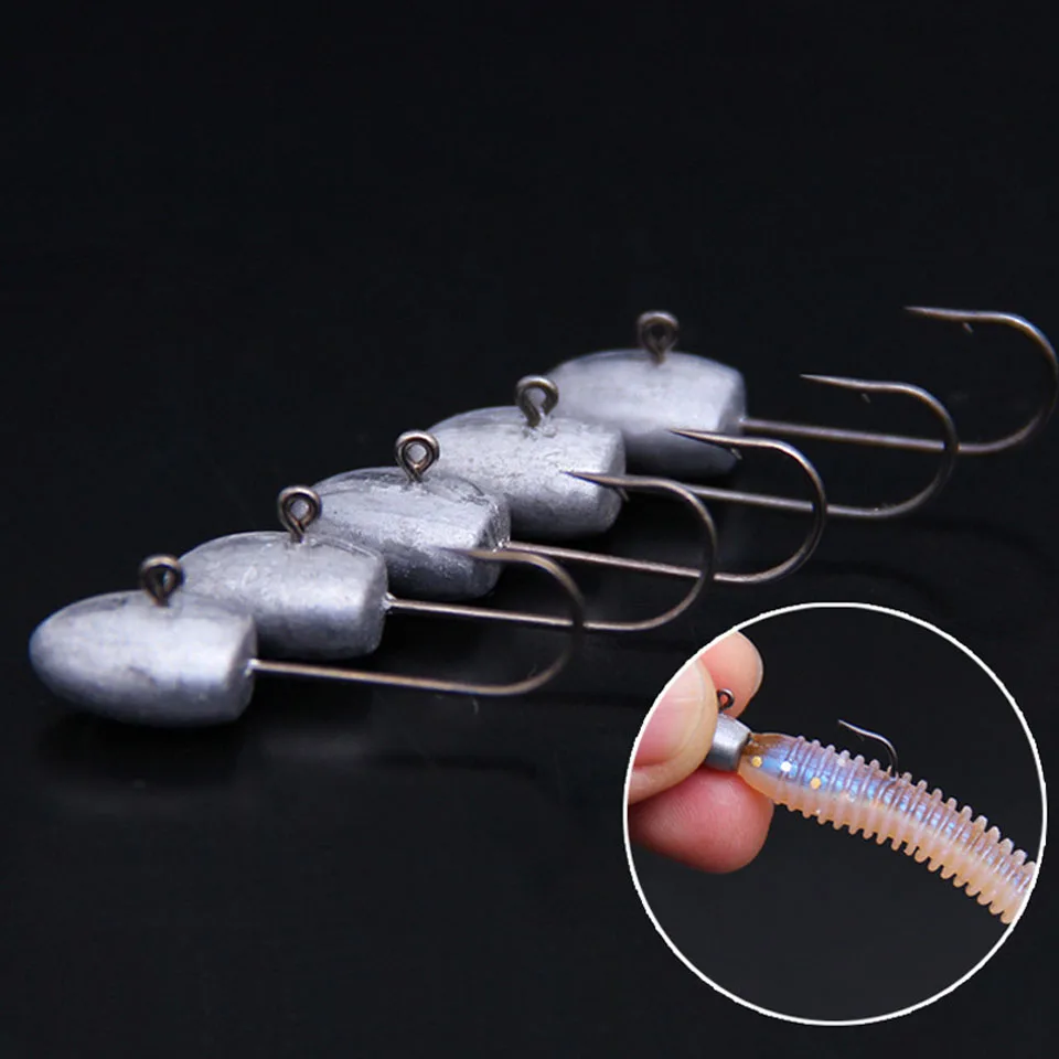 WALK FISH-anzuelos de gusano suave, anzuelos de 3g y 27mm, para Pesca en hielo, en balsa, con cabeza de plomo, 10 unids/lote - imagen 3