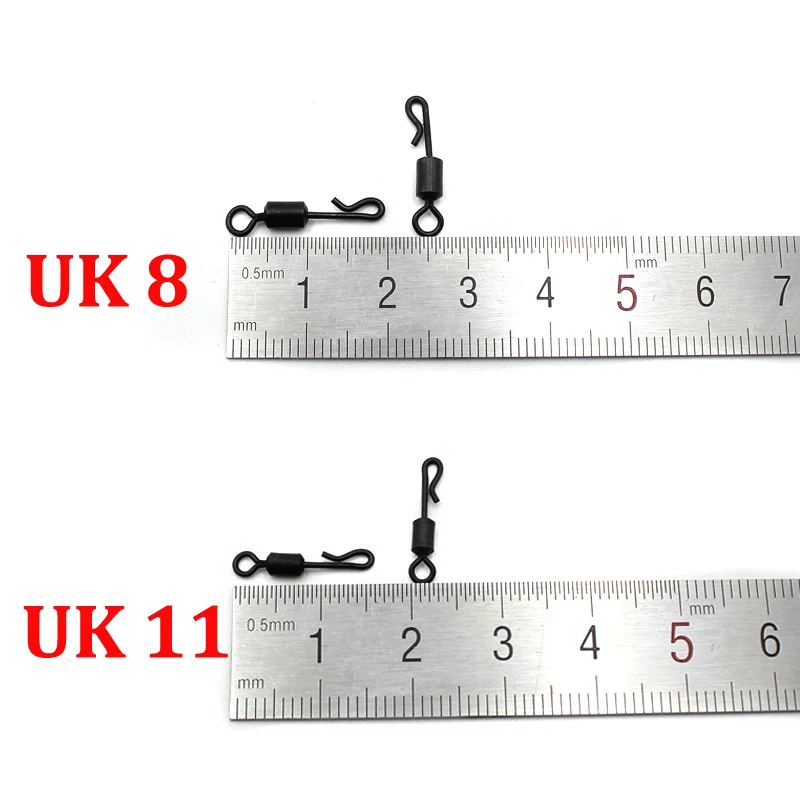 20 piezas giratorios de cambio rápido tamaño 8 11 negro mate antideslumbrante para aparejo de carpa accesorios de pesca de carpa accesorio de aparejos terminales - imagen 2