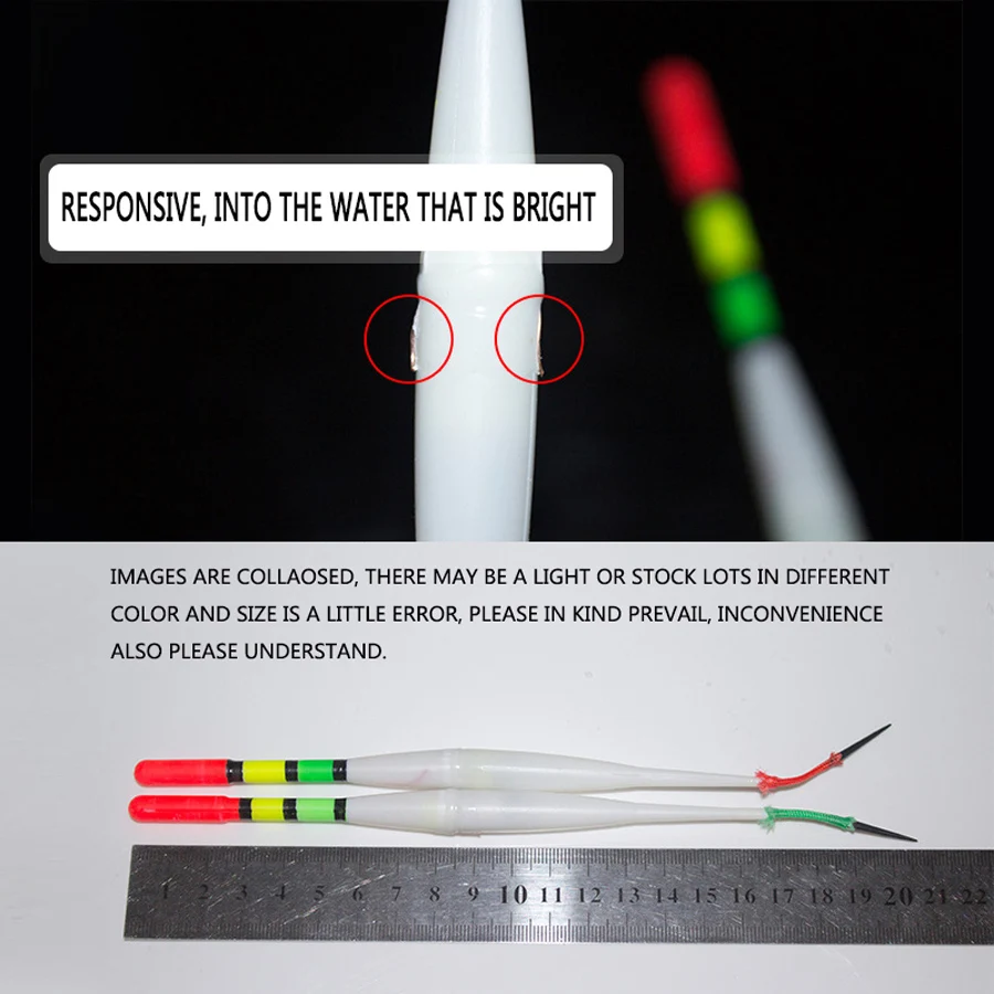 Bobber T4-flotadores de pesca de carpa de agua salada, luz LED electrónica que ilumina el agua, flotante, 10 Uds. - imagen 4