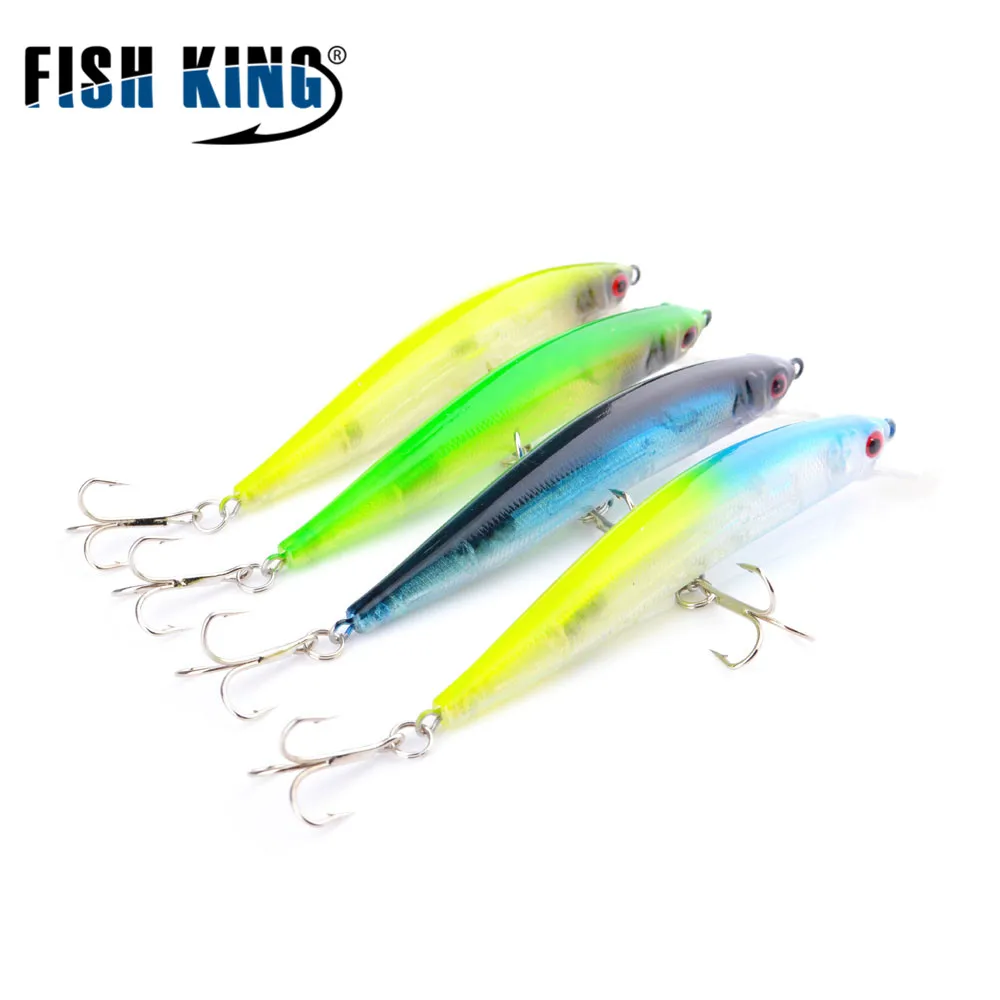 FISH KING-señuelo de pesca falso, cebo duro para pececillos, cabeza de plantilla, 4 colores, Popper realista, Wobblers, ojo 3D, flotador lento, enchufe 713 - imagen 2