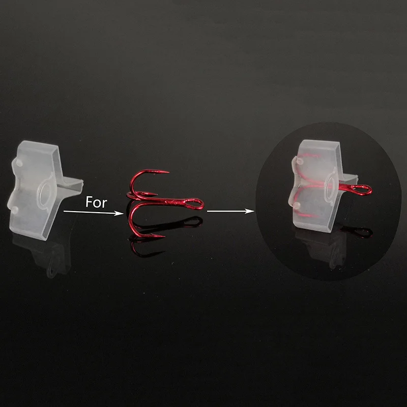 OUTKIT 20 unids/lote, cubiertas protectoras de anzuelos triples de plástico para Señuelos de Pesca, soportes de 5 tamaños, funda, gorros, Protector de seguridad - imagen 2