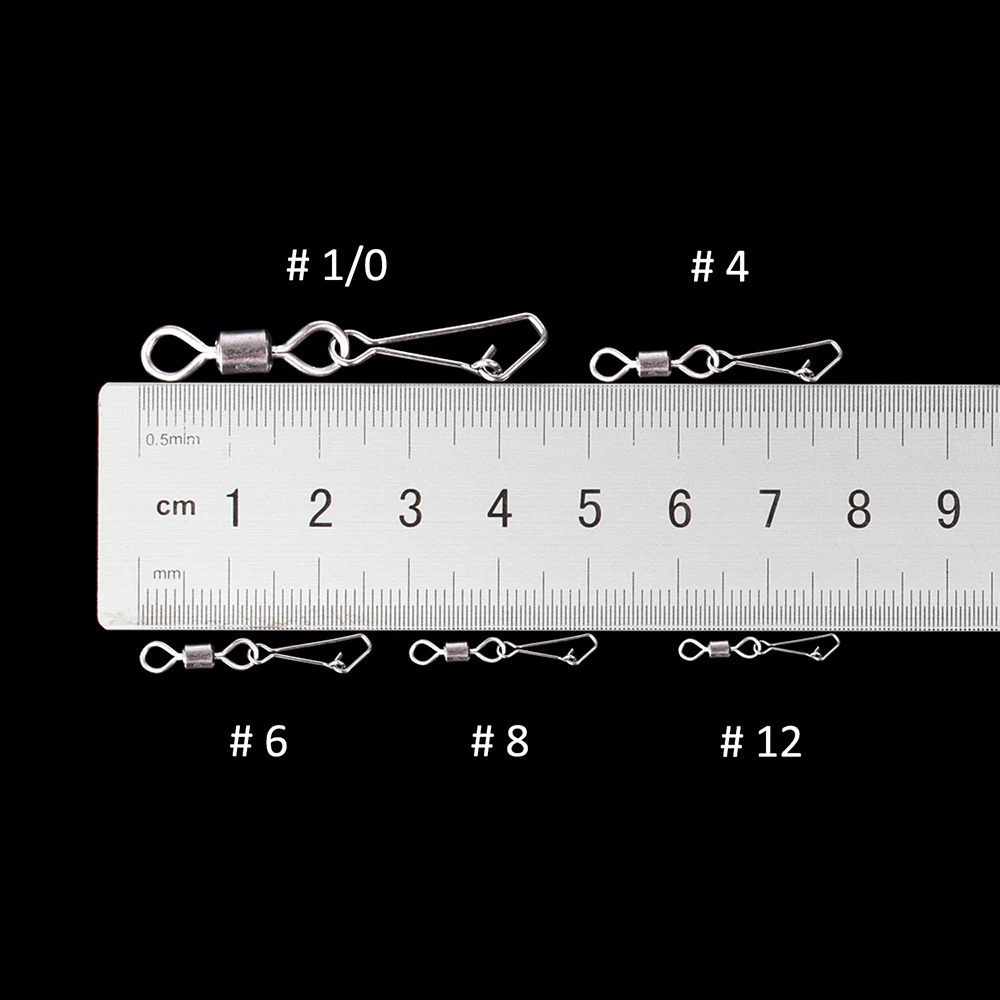 Goture 200 unids/lote giratorios de pesca giratorios de acero inoxidable con conector de anzuelo de pesca MS + QL - imagen 2