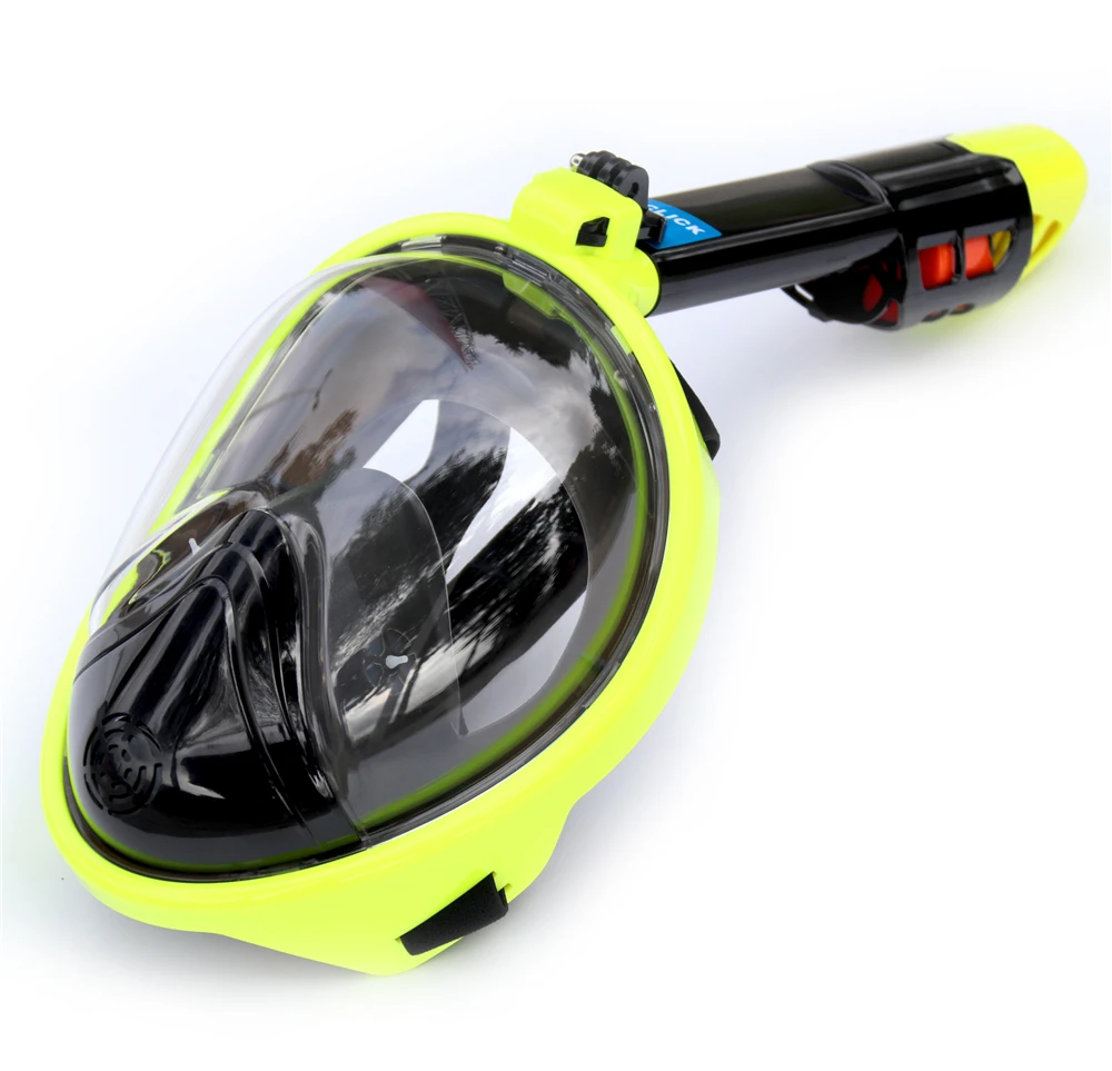 Máscara de buceo submarina compatible con goPro, mascarillas de esnórquel de cara completa, de esnórquel para natación antifugas y antiniebla
