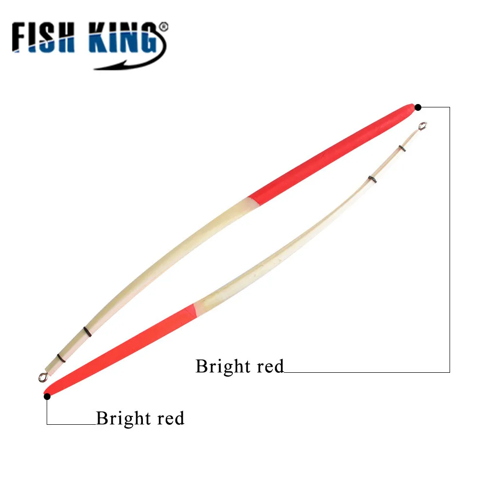 FISH KING 10pcs/lot 2 colours Peacock Feather Float  hard tail type fishing float bobber with rings for fishing - imagen 2