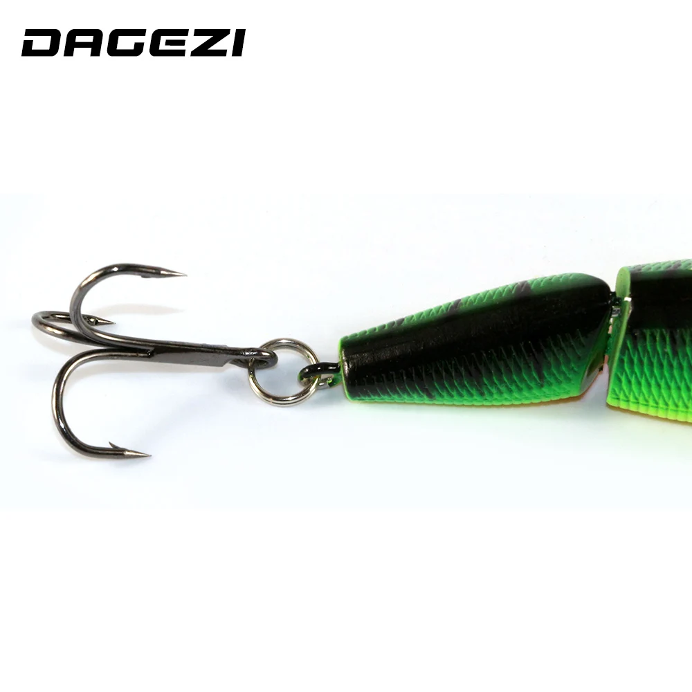DAGEZI-Señuelos de Pesca con ojos 3D, 3 secciones, 10,5 cm/15g, aparejos de pesca, 4 colores, pececillos, cebo duro, 4 unids/lote, 6 #, gancho - imagen 5