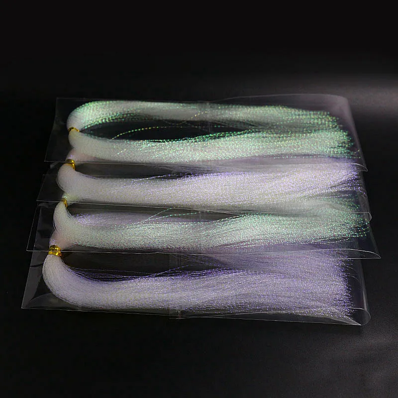 Caliente 16 paquetes de atado de moscas oropel flash retorcido nacarado y luz violeta flashabou surtido sabaki rig brillo materiales para atar moscas - imagen 2