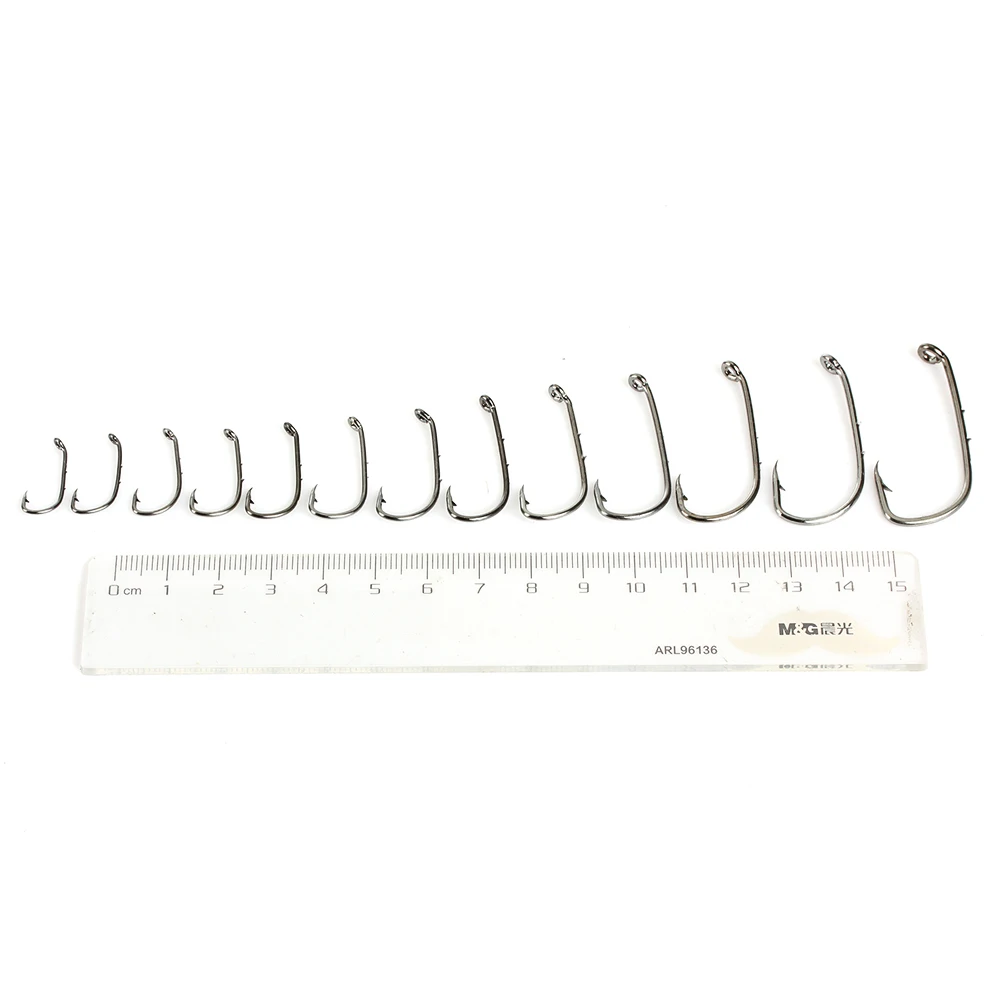 FISH KING-anzuelos de pesca de acero con alto contenido de carbono, señuelo suave con púas individuales, accesorios de pesca, 5-10 piezas, 5/0 #-9 # - imagen 3