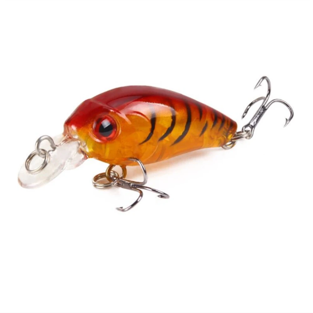 Señuelo de pesca flotante Crankbait Minnow, Wobblers, 4,5 cm, 3,5g, cebo duro de plástico Artificial, ojos 3D, aparejos de Lucio de curricán, 1 unidad - imagen 3