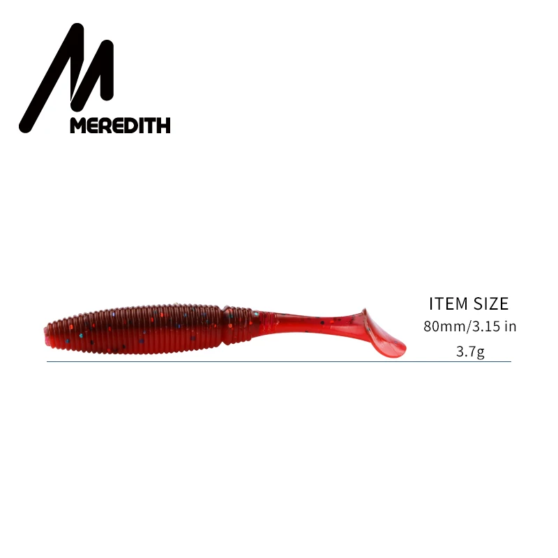 MEREDITH-cebos de pesca Absolut Minnow de 3,15 ", 3,7g, 80mm, 10 Uds., señuelo de cola de paleta, Señuelos de Pesca Wobbler, pesca Artificial, gusano suave - imagen 5