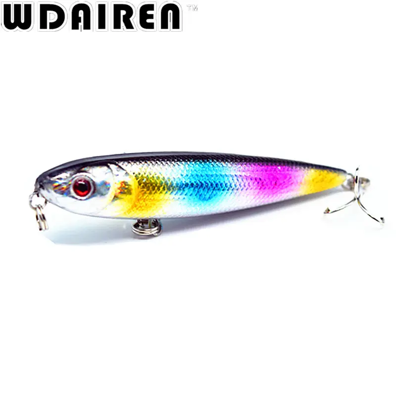 Señuelo de pesca con manivela Minnow, cebo duro de hundimiento lento, Jerkbait 6 #, anzuelos triples de níquel negro, 8cm, 8,6g, 1 ud. - imagen 3