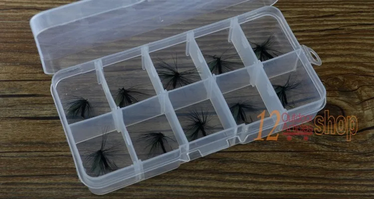 MNFT 10PCS 10 #   Señuelos de trucha con alas de ninfa negra, cebo de pesca con mosca, material en línea - imagen 4