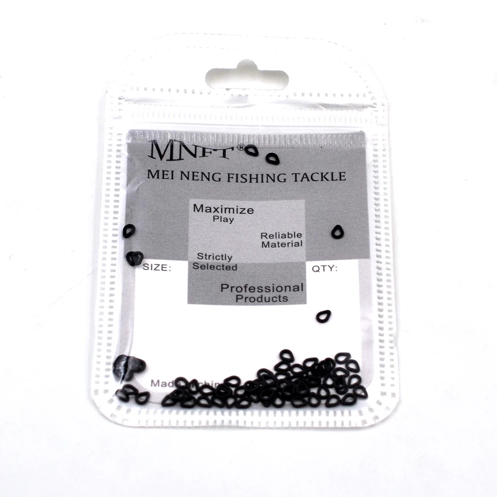 MNFT-eslabones giratorios para pesca de carpa, Conector de aleación de anillo tipo pera, accesorios de Terminal de carpado de bucle negro mate, opciones de tamaño S, M, L - imagen 5