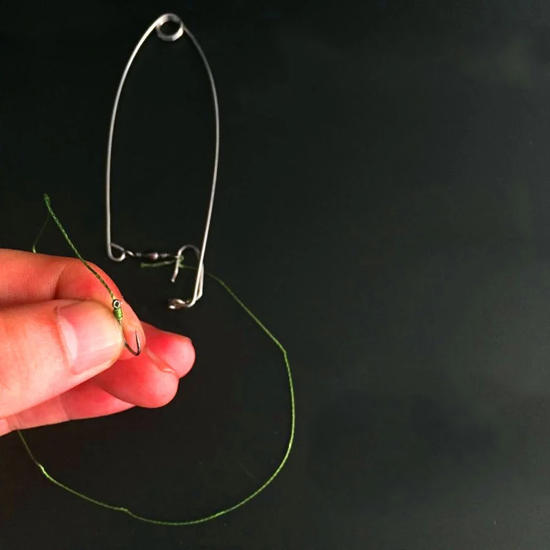 Alimentador de pesca portátil de acero al carbono, 12 piezas, anzuelo automático, trampa para lanzador de anzuelos, jaula de resorte, herramienta de accesorios, T45 - imagen 3