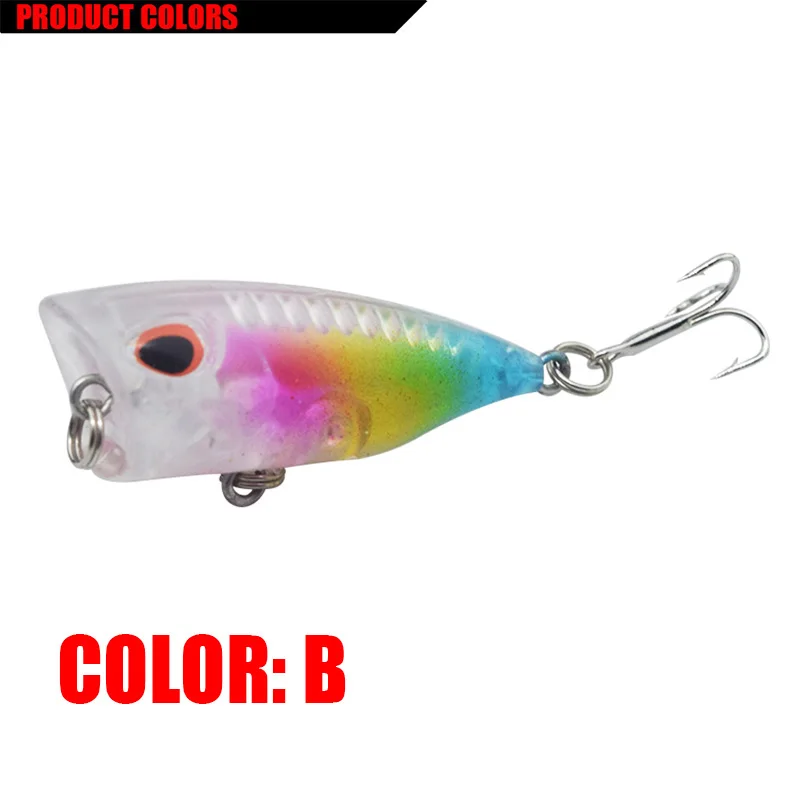 Señuelo de Pesca TopWater de 40mm, 3g, cebo Popper, Wobblers, Crankbait, ojos 3d, señuelos duros artificiales, aparejos de Pesca, WD-479, 1 ud. - imagen 4