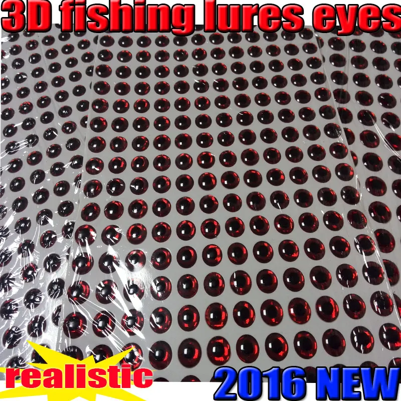 2022 nuevo señuelo de pesca 3D ojos mosca elegir tamaño: 4MM-5MM-6MM-7MM-8MM-9MM-16MM cantidad: 500 unids/lote color: rojo - imagen 3