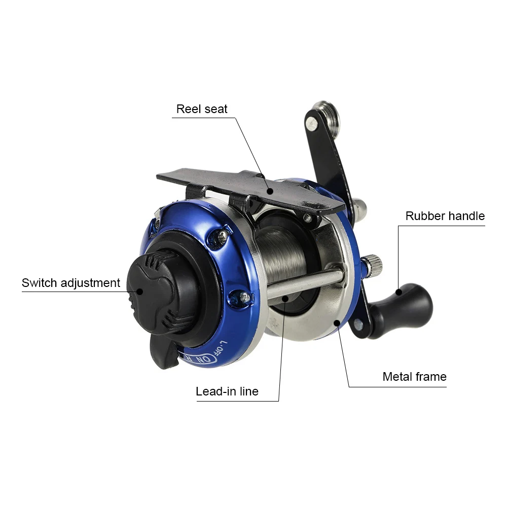 Mini carrete de pesca en hielo de Metal, bobina giratoria, 3,6: 1, rueda de invierno, plato de Río, Baitcast - imagen 3