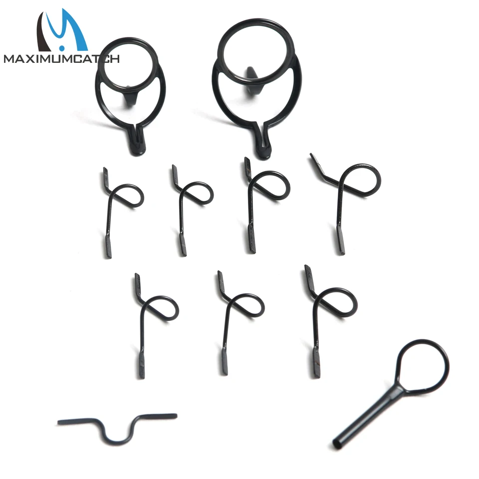 Juego de guías de caña de pescar Maximumcatch para construcción de caña de pescar de 9 pies, 4WT a 10WT, titanio o cromo duro, 11 Uds., accesorio de pesca con mosca - imagen 3