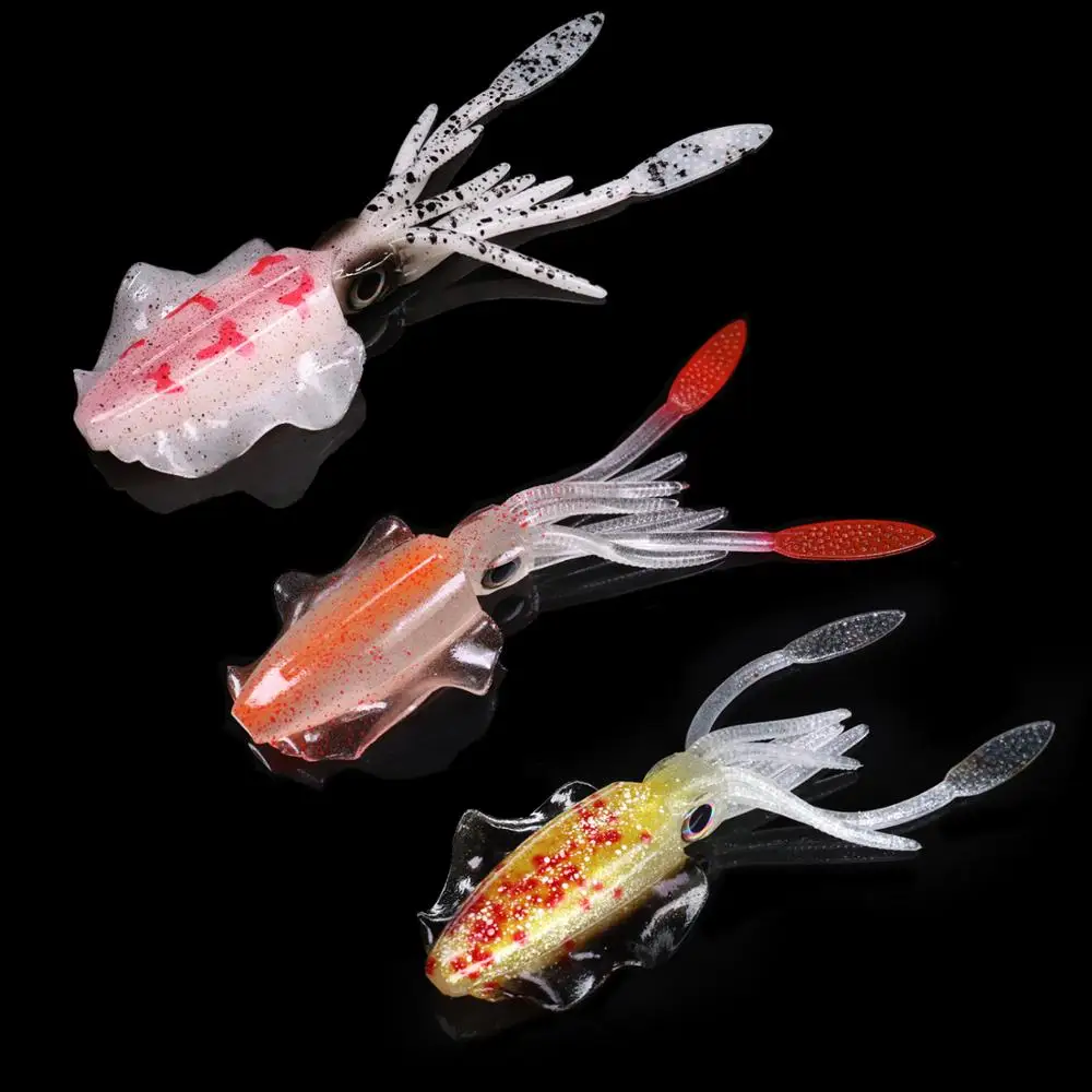1 Uds. Señuelo suave faldas de calamar cebo señuelo de pesca pulpo barco pesca en el mar PVC goma Artificial cebo suave pesca Trolling Leurre - imagen 5