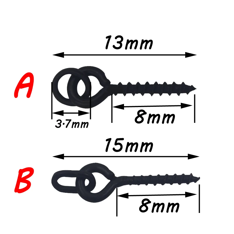 Bimoo-Boilie de pesca de carpa, 10 piezas, tornillo con anillo giratorio, Chod Rig, Terminal, aparejos, accesorios, soporte de cebo - imagen 2